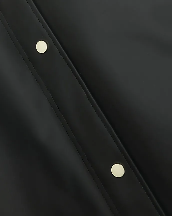 Black hooded rain coat