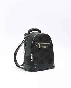 Black jacquard backpack