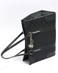 Black jacquard RI monogram shopper bag