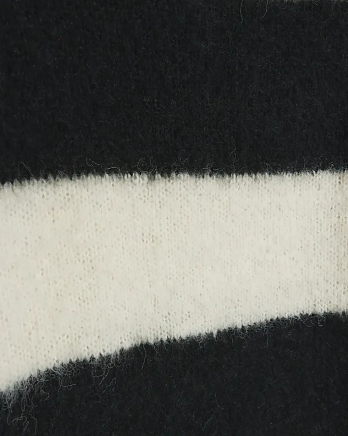 Black knit stripe jumper mini dress