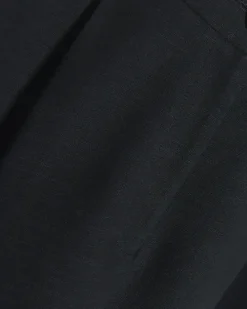Black linen blend high waisted shorts