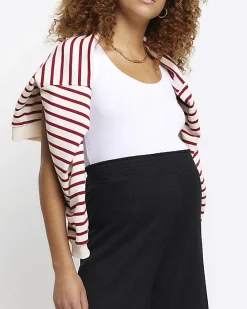 Black maternity crop wide leg trousers