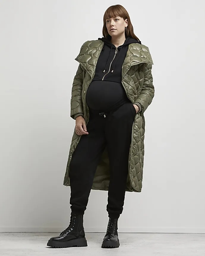 Black maternity joggers