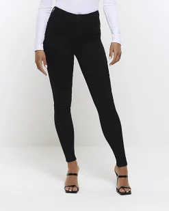 Black mid rise jeggings
