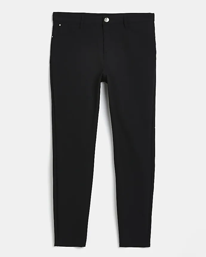 Black mid rise skinny trousers