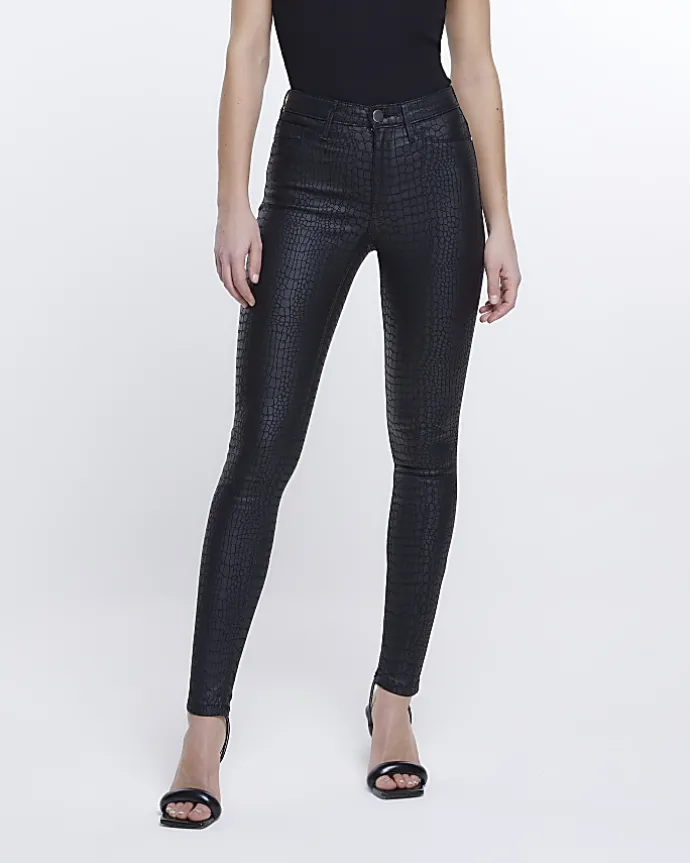 Black Molly coated super skinny jeans