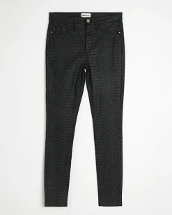 Black Molly coated super skinny jeans