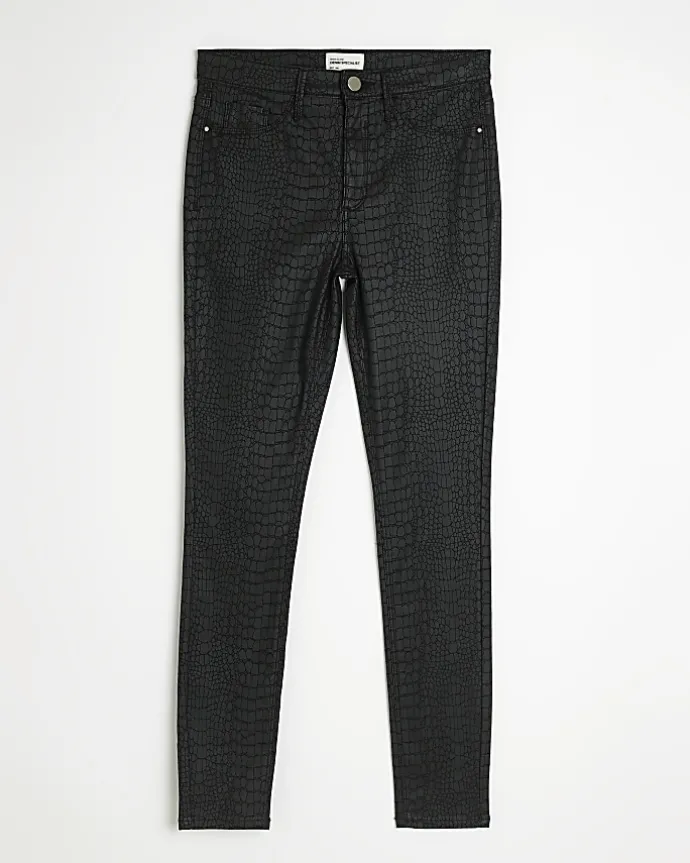 Black Molly coated super skinny jeans