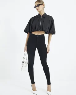 Black Molly mid rise bum sculpt skinny jeans