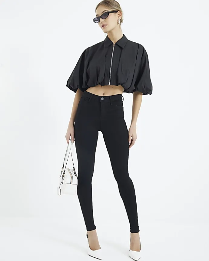 Black Molly mid rise bum sculpt skinny jeans