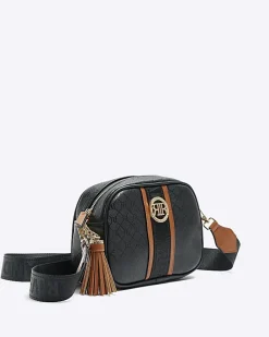 Black monogram cross body bag