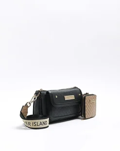 Black monogram pouchette bag