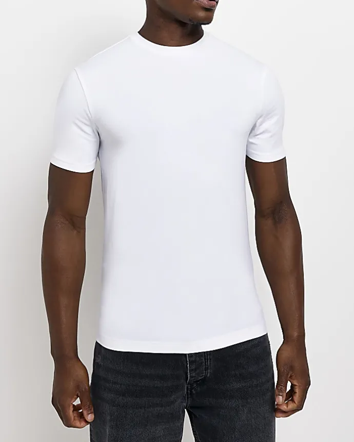 Black multipack of 5 muscle fit t-shirts