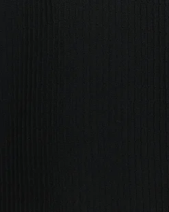 Black muscle fit knitted half zip polo