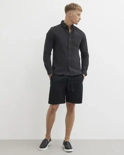 Black Muscle Fit Oxford Smart Shirt
