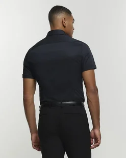 Black Muscle fit short sleeve shirt