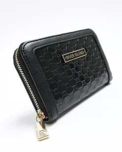 Black patent embossed RI purse