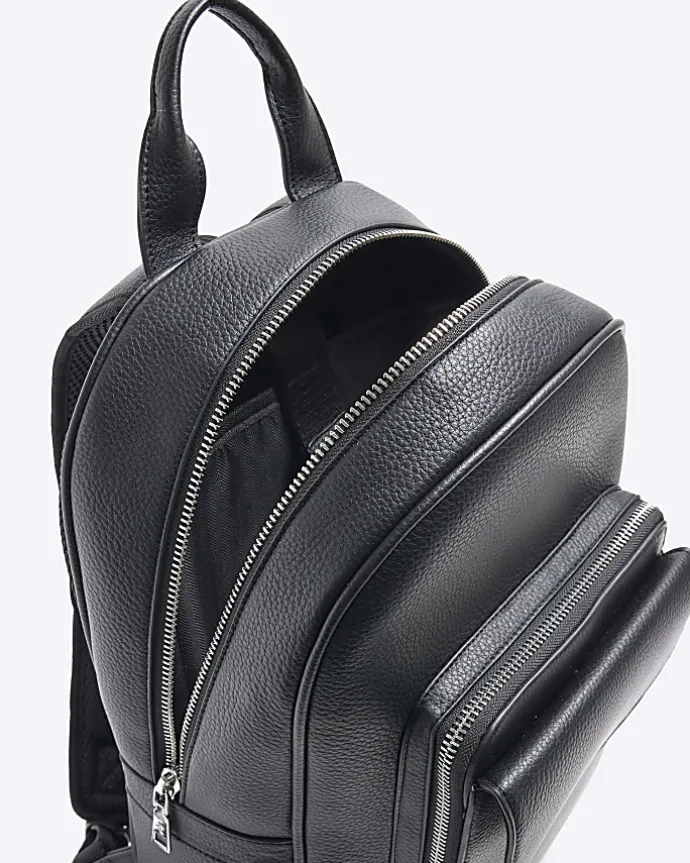 Black Pebbled Backpack