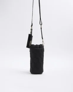 Black Quilted Bottle Holder Bag