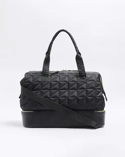 Black quilted travel bag