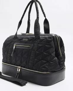 Black quilted travel bag