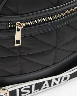 Black quilted travel bag
