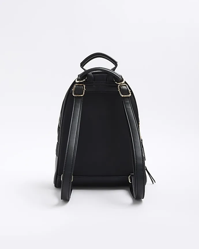 Black Quilted Zip Backpack