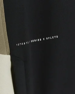 Black regular fit colour block hoodie