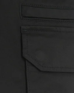 Black regular fit cuffed cargo trousers
