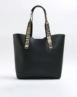 Black RI handle shopper bag
