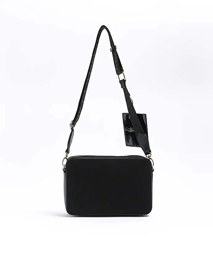 Black RI monogram boxy cross body bag