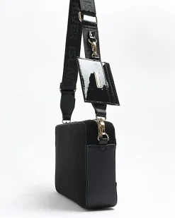 Black RI monogram boxy cross body bag