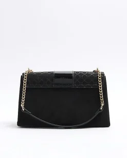 Black RI monogram chain shoulder bag