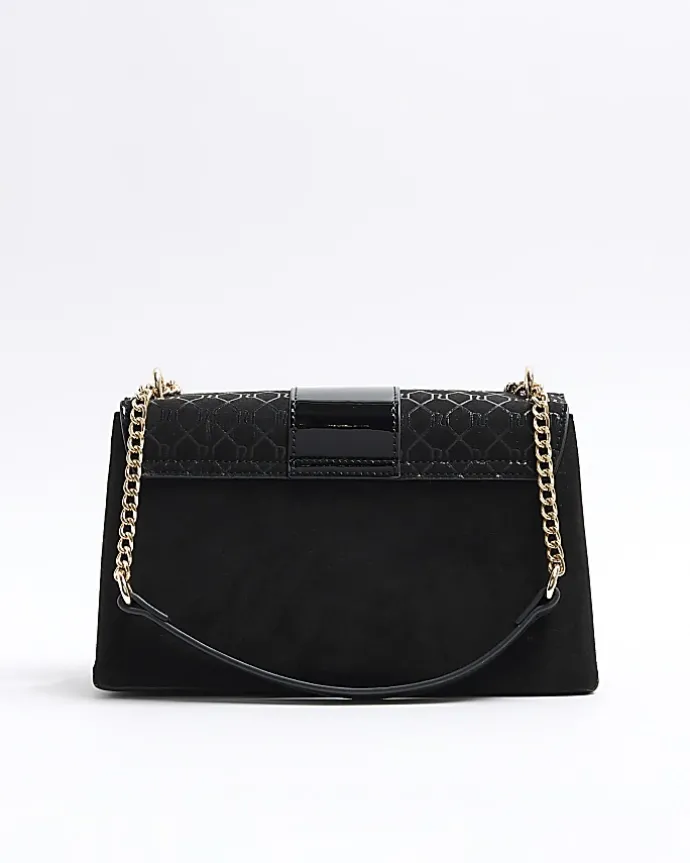 Black RI monogram chain shoulder bag