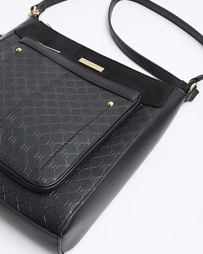 Black RI monogram messenger bag