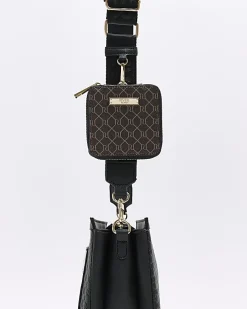 Black RI monogram pouch cross body bag