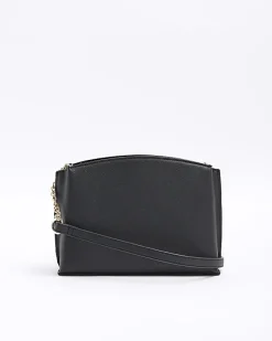 Black RI monogram pouch cross body bag