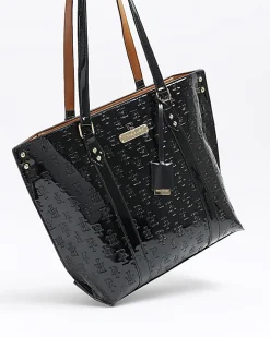 Black RI monogram shopper bag