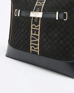 Black RI monogram webbing shoulder bag