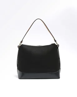 Black RI monogram webbing shoulder bag