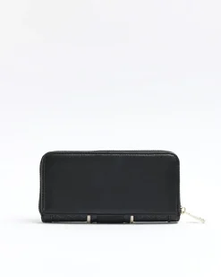 Black RI monogram webbing purse