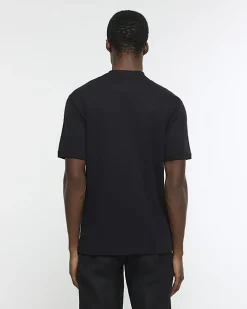 Black RI Studio slim fit high neck t-shirt