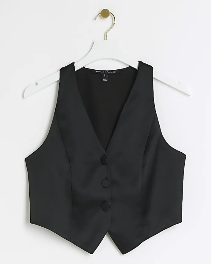 Black satin waistcoat