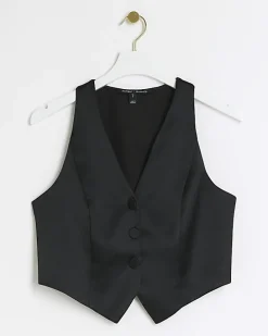 Black satin waistcoat