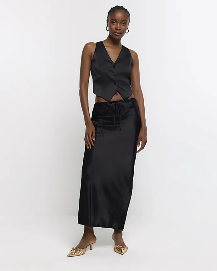 Black satin waistcoat
