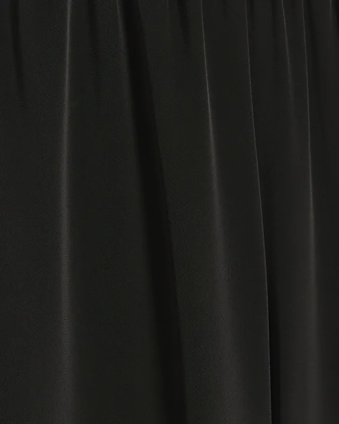 Black satin wide leg trousers