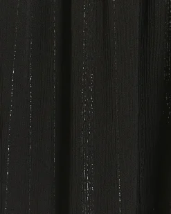 Black shirred glitter maxi skirt