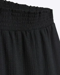 Black Shirred Waist Culottes