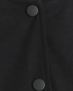 Black side stripe bomber sweatshirt