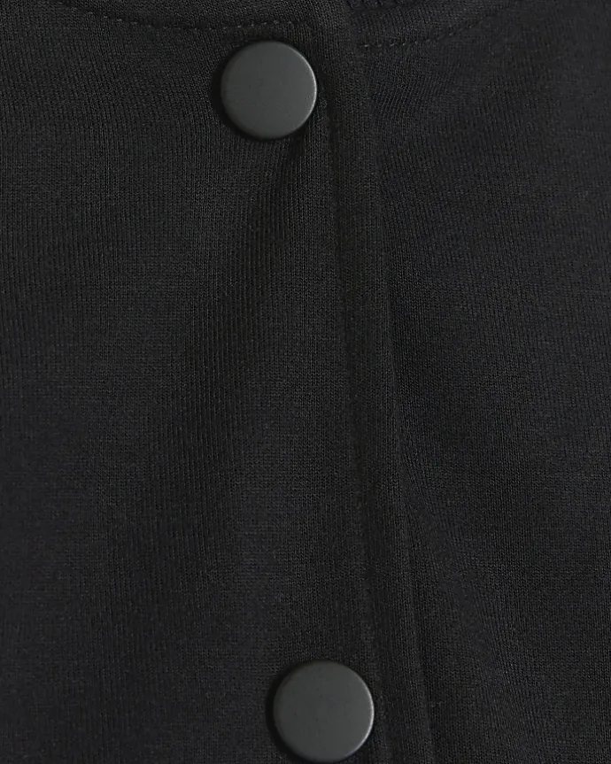 Black side stripe bomber sweatshirt